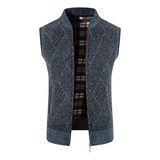 Suéter Masculino, Colete, Cardigã, Blusa Fria, Zíper Estampa