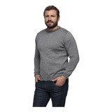 Suéter Masculino Tricô Lã Mescla Gola Redonda Barcelona72063