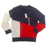 Sueter Tommy Hilfiger Infantil Azul/vermelho/branco