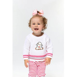 Suéter Tricô Bebê Menina Ovelha Branco - Remyrô