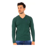 Suéter Verde Escuro Gola V Premium