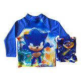 Sunga Boxer Infantil + Camisa Sonic