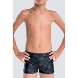 Sunga Boxer Infantil Estampa Mix De Folhas Preto 310.64 Mash