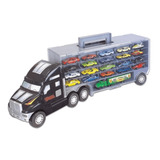Super Carreta Caminhão Com 21 Carrinhos Menino - Braskit