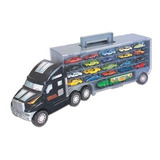 Super Carreta Cegonha C/ 21 Carrinhos De Metal - Braskit Cor Não Se Aplica