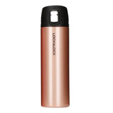 Super Garrafa Térmica Portátil Tumbler Inox Lock&lock 500ml Cor Rosa/dourado