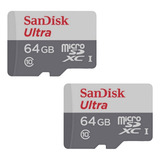 Super Kit 2 Cartão De Memória 64gb Micro Sd Classe 10 