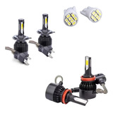 Super Led Farol Baixo Alto H4 E Farol De Milha +meia Luz T10