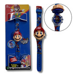 Super Mario Bros Relógio Infantil Presente C Luz Colorida