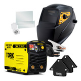 Super Tork Profissional Maquina De Solda Inversora Kab 180 M Bivolt Mma Tig Mascara Amarelo E Preto