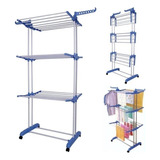 Super Varal Roupas Retrátil Articulado Dobrável Vertical