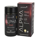 Suplemento Em Cápsulas Pura Vida Premium Alpha Women Multivitamínico Sabor Neutro Em Pote De 200g 60 Un