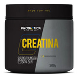 Suplemento Em Pó Creatina Pura 300g Probiótica Sabor Natural