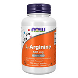 Suplemento Now L-arginina 500 Mg Precursor De Óxido Nítrico