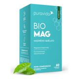 Suplemento Pura Vida Bio Mag Magnésio Sabor Neutro 60caps