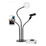 Suporte 3 Em 1 Para Gravações Ring Light Led De Mesa Cor Da Estrutura Preto Cor Da Luz Branco-frio 110v/220v
