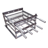 Suporte 4 Espetos Inox Churrasqueiras Alvenaria 49cm +grelha