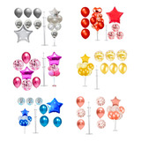 Suporte 7 Balão Bexiga Com Decoração Mesa 7 Hastes