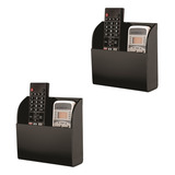 Suporte Acrílico Duplo P/ Controle Remoto Preto Kit C/ 2 Pçs