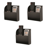 Suporte Acrílico Duplo P/ Controle Remoto Preto Kit C/ 3 Pçs