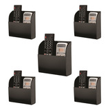 Suporte Acrílico Duplo P/ Controle Remoto Preto Kit C/ 5 Pçs