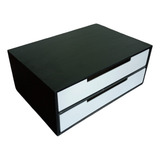 Suporte Altura De Tela Monitor Computador 2 Gavetas Rustico