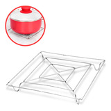Suporte Apoio De Panela Metal Descanso Mesa Inox Quadrado