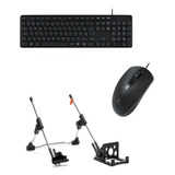 Suporte Apoio Notebook + Teclado Usb Kb-12bk Mouse Ms-20bk