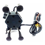 Suporte Aranha Carregador Moto Celular Fixa Retrovisor- Usb