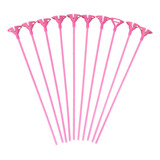 Suporte Balão Bexiga Vareta Pega Balão - 30 Cm - 10 Und Cor Pink