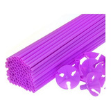 Suporte Balão Bexiga Vareta Pega Balão - 30 Cm - 20 Unidades Cor Lilás