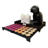 Suporte Bandeja Porta 40 Capsulas Dolce Gusto Café Mdf Preto