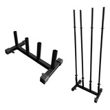 Suporte Barra Academia Musculação De Chão Com 4 Espaços