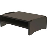 Suporte Base Duplo P/ Monitor De Mesa Preto Com Porta Pastas