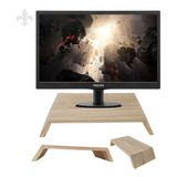 Suporte Base Monitor Tela Pc Mesa Ergonômico Madeira Pinus
