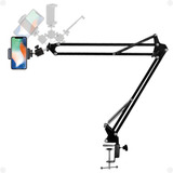 Suporte Braço Articulado P/ Celular Universal Mesa Cama + Nf