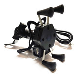 Suporte Celular Aranha Carregador Usb Moto Fixa Retrovisor 
