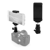 Suporte Celular Clip C/ Bola Mini Ballhead Rotativo 360 Graus P/ Tripé Ou Sapata Câmeras Dslr