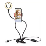 Suporte Celular De Mesa Luminária Ring Light Led Selfie