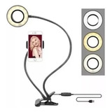 Suporte Celular De Mesa Luminária Ring Light Led Selfie