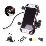 Suporte Celular Gps Carregador Usb Moto