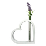 Suporte Coração Com Tubo Vidro Hidropônico Decor Minimalista