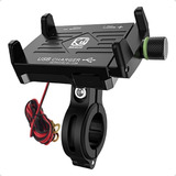 Suporte De Alumínio De Celular P/ Moto Carregador Usb Turbo