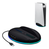 Suporte De Base Vertical Rgb Com Hub Usb Para Console Ps5
