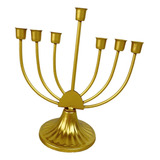 Suporte De Castiçal Judaico De Mesa Hanukkah 7 Ramificado