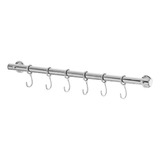 Suporte De Cozinha Porta Talheres 40cm Com 6 Ganchos