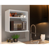 Suporte De Microondas/forno Eletrico Organizador Com Nicho Cor Branco