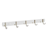 Suporte De Parede 5 Ganchos Inox P/ Utensilios Objetos Roupa