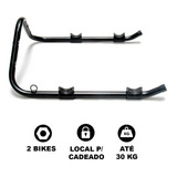 Suporte De Parede Horizontal 2 Bicicletas C/ Local P/cadeado