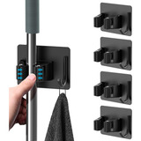 Suporte De Vassoura Mop No Drill Sus304 Em Aço Inoxidável, H